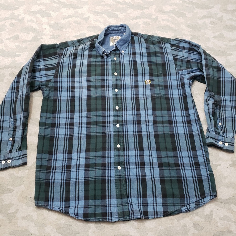 Cinch Shirt Mens Large Blue Long Sleeve Button-Up Western Cowboy